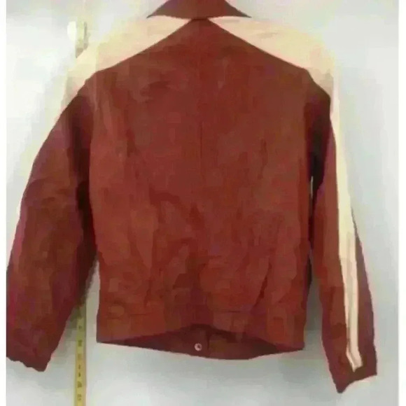 Gruno et Chardin Women's Vintage Leather Jacket Burgundy Size 8 - Picture 2 of 8
